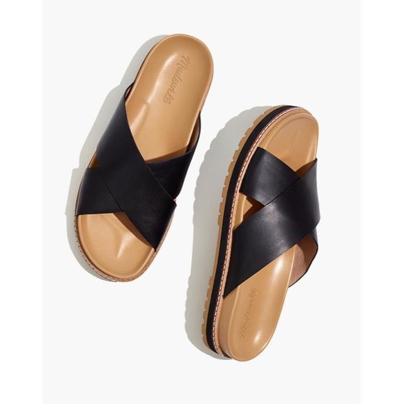 Madewell Shoes - Madewell The Dayna Lugsole Slide Sandal in True Black Leather